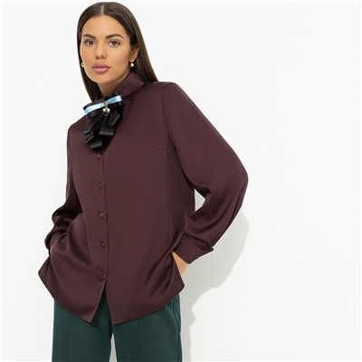 Рубашка из шелка со съемным декором, Лабиринт обещаний (brown)