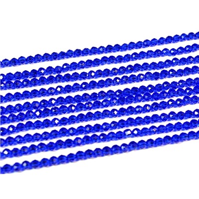 Бусины из шпинели шарик гр.3мм цв.синий яркий, 36см, 125 бусин