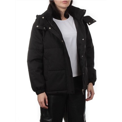 S24-268 BLACK Куртка демисезонная женская (100 гр. холлофайбер)