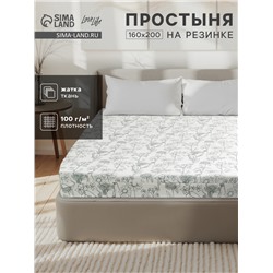 Простыня на резинке LoveLife Summer day 160*200*25 см, жатка, 100% п/э, 100гр/м2