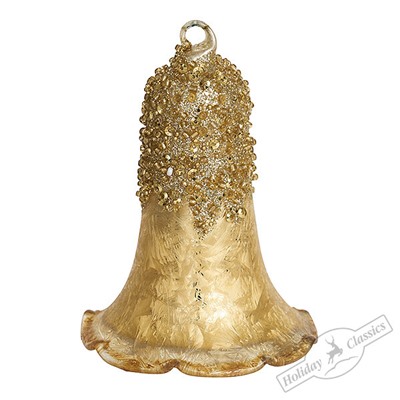 Колокольчик "Золотой муар" (стекло) 7х7х9 см
