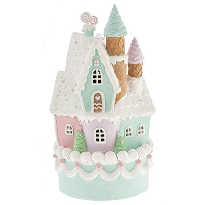 Фигурка декоративная с подсветкой "Домик-торт" (2хAA н/п), L18 W18 H35 см
