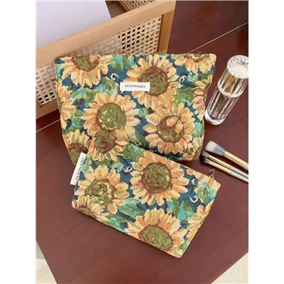 Retro capacious cosmetic bag to go out, handheld organizer bag, travel bag, high quality small clutch bag, for import