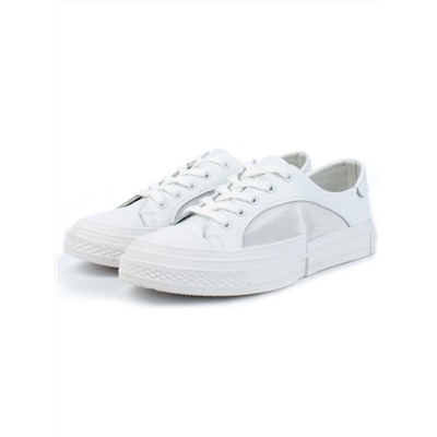 05-PDXL46-1 WHITE Кроссовки женские (натуральная кожа)