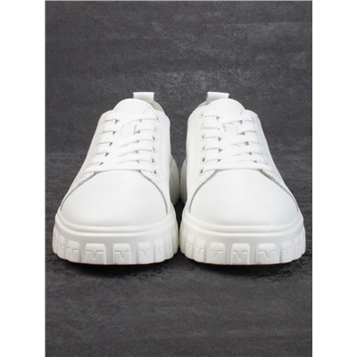 05-PDXL162-1 WHITE Кроссовки женские (натуральная кожа)