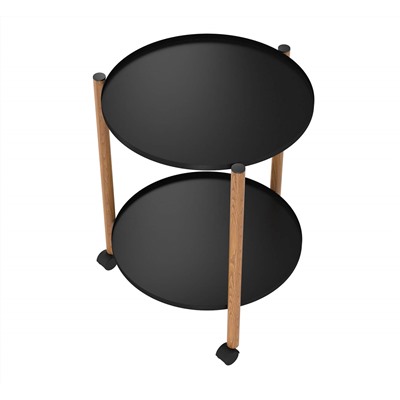 Сервировочный столик SHT-CT62
                        черный муар / светлый орех