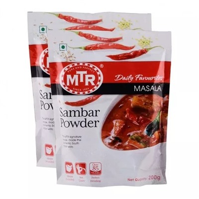 Смесь молотых специй Самбар (2 х 200 г), Sambar Powder Set, произв. MTR