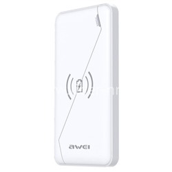 Портативное ЗУ (Power Bank) 10000mAh (AWEI P59K) 2 USB/беспроводная зарядка (белый)