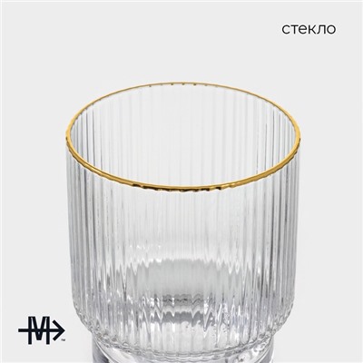 Стакан Magistro «Орион», 320 мл, с золотой отводкой, стекло, прозрачный