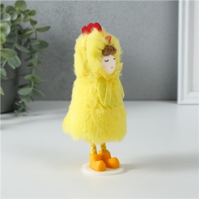 Интерьерная кукла текстильная «Девочка в костюме цыплёнка», 6×7×13.5 см