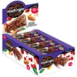 Батончик Nut&Go Миндаль, арахис, клюква, 50 г (упаковка 18 шт)/ КДВ