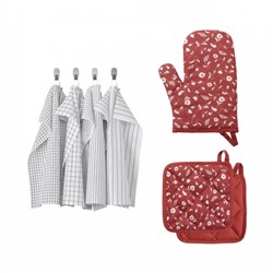 Кухонный набор, RINNIG Tea Towels & INAMARIA Oven Glove & Pot Holder Set, произв. IKEA