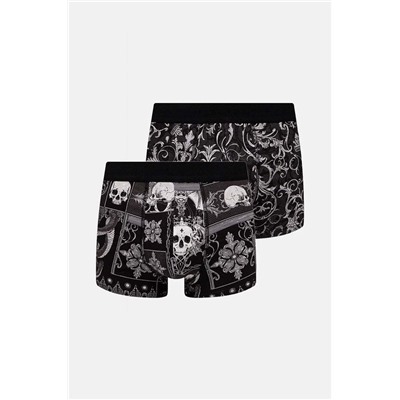 Bokserki bawełniane męskie z domieszką elastanu wzorzyste (2-pack) kolor multicolor
