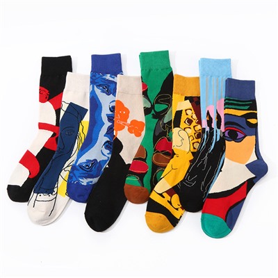 Haichin Genuine brand demi-season socks for leisure, mid-length
