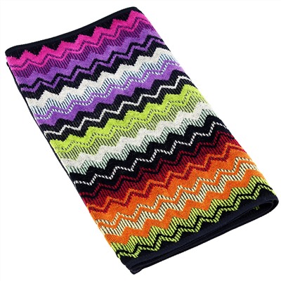 "Missoni-3012" Полотенце махровое 50х90см, плотность 375гр/м2, 100% хлопок, велюр, сиреневый, Bolangde (Китай)