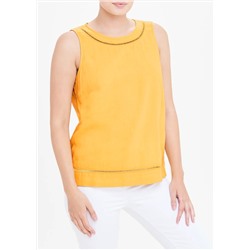 Mustard Sleeveless Linen Top