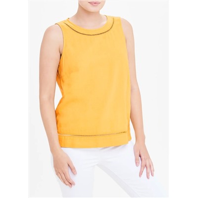 Mustard Sleeveless Linen Top