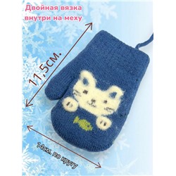 Варежки теплые для девочек Арт 2023/8 модель 1