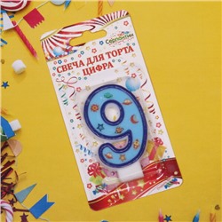 Свеча для торта Цифра Космос "9" 6 см