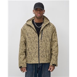 Куртка спортивная мужская весна осень бежевого цвета 25470B