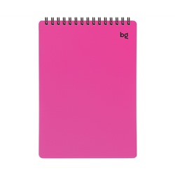 Блокнот А5 60л. на гребне BG "Neon", розовая пластиковая обложка, тиснение фольгой
