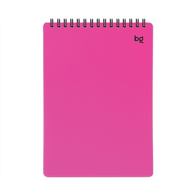Блокнот А5 60л. на гребне BG "Neon", розовая пластиковая обложка, тиснение фольгой