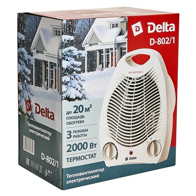 Тепловентилятор электрический 2000 Вт DELTA D-802/1