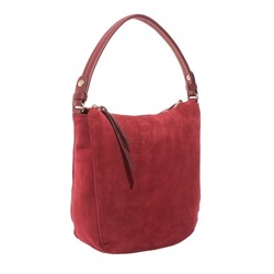 Сумка женская натуральная замша ADEL-208-4052в/ММ (отделка ИСК/КОЖА),  1отд+еврокарман,  плечевой ремень,  бордо 266028