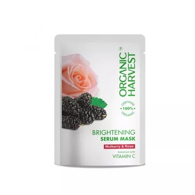 Осветляющая маска-сыворотка Шелковица и Роза (20 г), Brightening Serum Mask Mulberry & Rose, произв. Organic Harvest