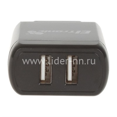 СЗУ ELTRONIC FASTER Type-C (2100 mAh/2 USB) в коробке (черный)