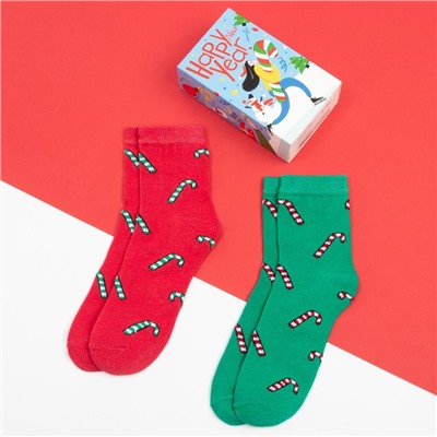 Носки женские новогодние KAFTAN New year размер 36-40 (23-25 см), набор 2 пары