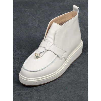 01-5172-3 BEIGE Ботинки женские демисезонные (натуральная кожа, байка)