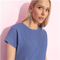 Футболка из фактурного трикотажа, Искусство строить глазки (синий)