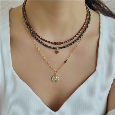 Сет зелёные и коричневые оттенки гематита