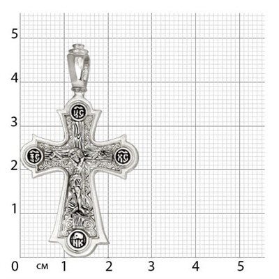 Крест из серебра литье частичное чернение