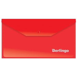 Папка-конверт на кнопке Berlingo, С6, 180мкм, красная