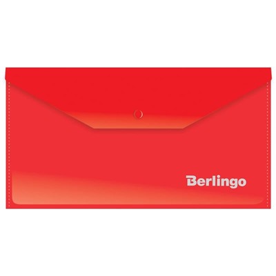 Папка-конверт на кнопке Berlingo, С6, 180мкм, красная