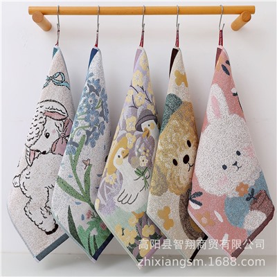Japanese retro towel, handkerchief, with embroidery