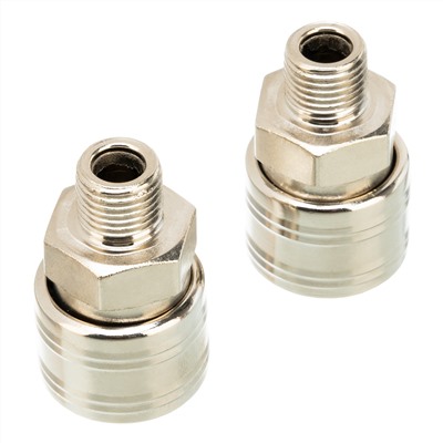 Муфта универсальная быстросъемная ("мама") 1/4, внешняя резьба, 2 шт, Stels