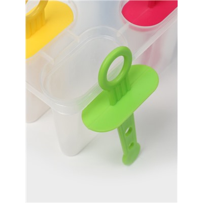 Форма для мороженого Доляна «Симпл», 12.5×7×10 см, 4 ячейки, 50 мл, пластик, прозрачная