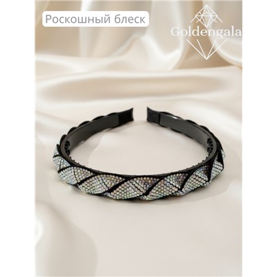Ободок косичка для волос со стразами Арт ОБ6А/003
