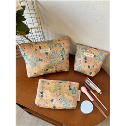 Cosmetic bag, handheld storage bag, cloth, wallet, travel bag, with embroidery, internet celebrity