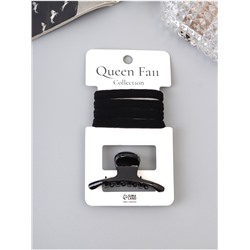 Набор для волос «Вивьен», 4 резинки 5.5 см, краб 6 см, классика дуга, чёрный