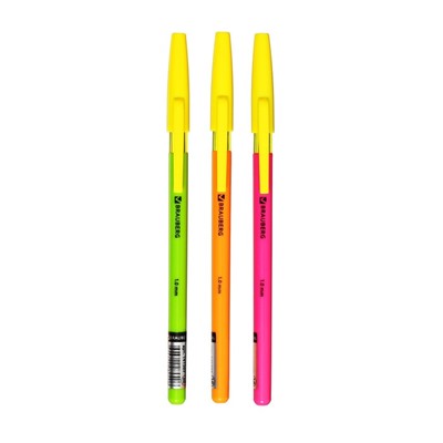 Ручка шариковая 1.0 мм, BRAUBERG Color, чернила синие