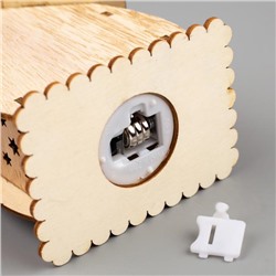 Ёлочная игрушка «Домик с Дедом Морозом и ёлкой», 11×6×9 см, от батареек, свечение тёплое белое