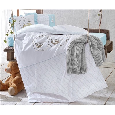 Бамбуковое постельное белье для новорожденных Twinbears Blue Nevresim - EcoCotton
