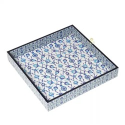 Поднос из МДФ с эмалью, Enamel Coated Tray in MDF (Blue Moroccan), произв. Duli