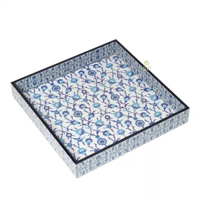 Поднос из МДФ с эмалью, Enamel Coated Tray in MDF (Blue Moroccan), произв. Duli