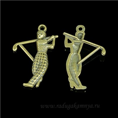 Подвеска Гольфист 20*31мм, цв.латунь (упаковка 10штук)