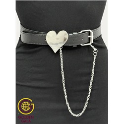 Ремень двусторонний черный из экокожи 2,8х115 см Р25